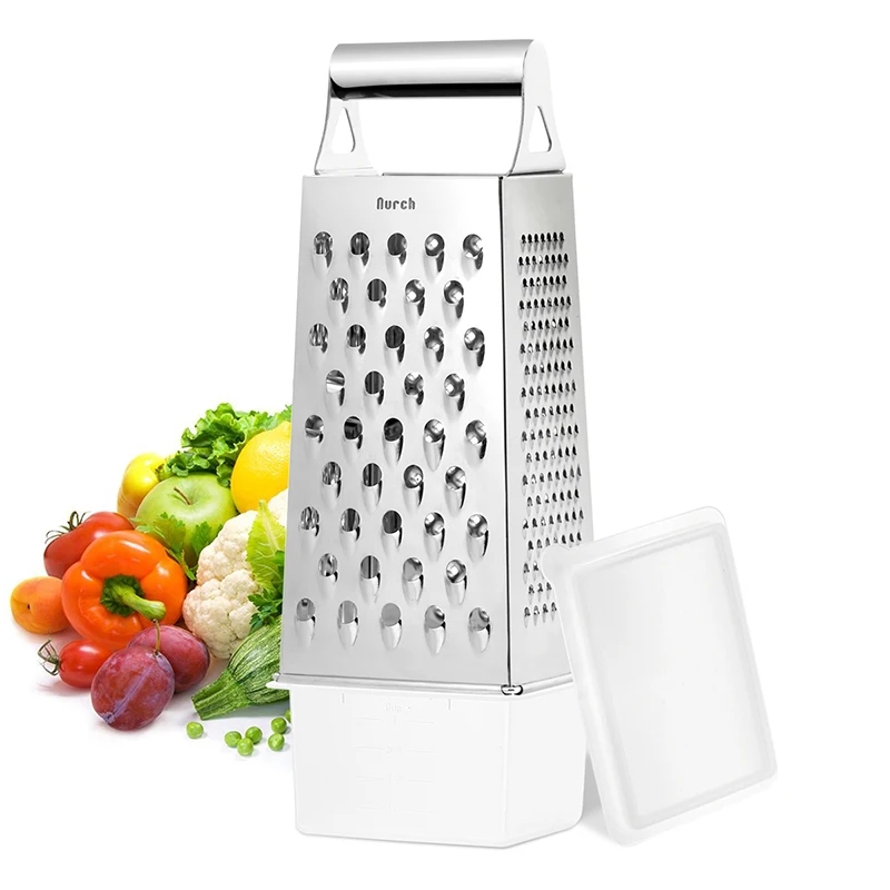 1PC Mini Grater Zester Stainless Steel 4 Sides Best for Potato Cheese Vegetables 