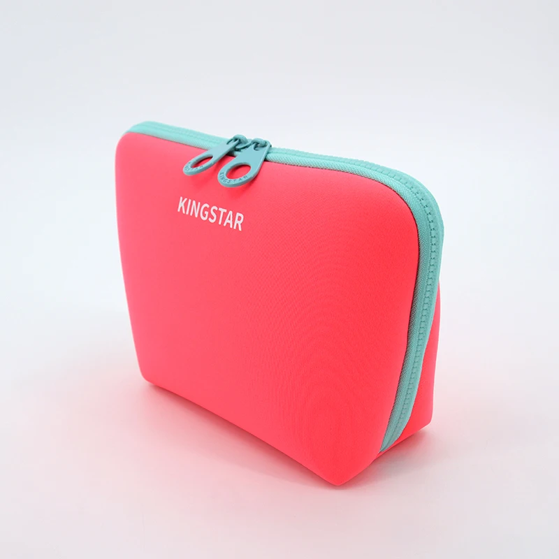 Portable Neoprene Bag Case Small Square Accessories Makeup Mouse Cable Pouch Makeup Kits Bag manufacture