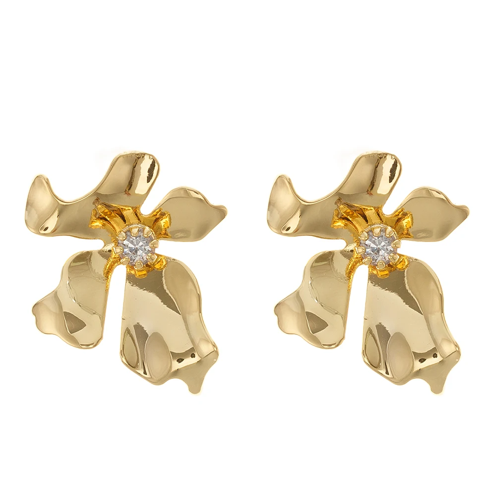 Boho Real Gold Plated Fancy Flower 
