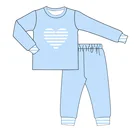 Kid Little Boys Sets 2021 Perfessional Factory Long Sleeves Applique Design Valentine Boys Kid Clothes Set