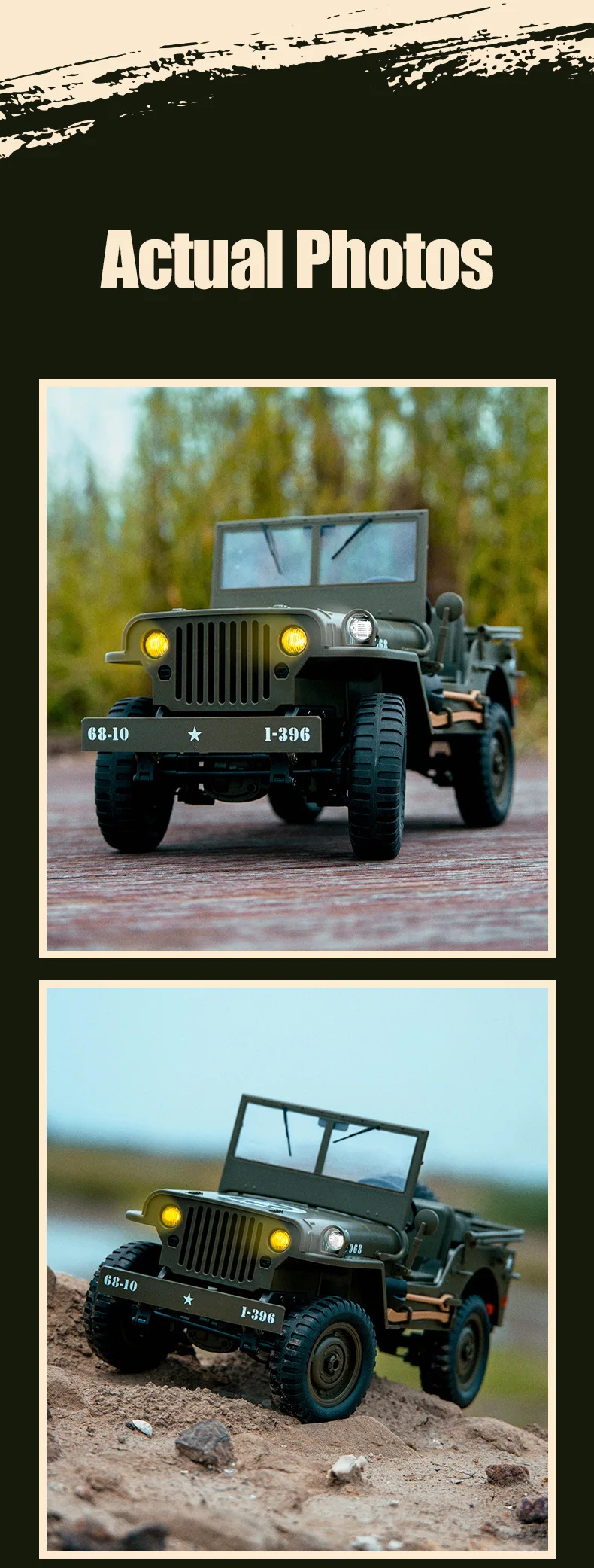 1/10 JJRC C8815 WillysRC Truck Rock Crawler 2.4GHz Remote Control Electric Off-Road Car with USB Cable Expert Toy for Kids