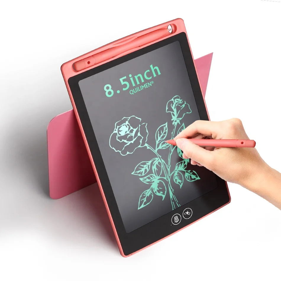 Spring& Colorful LCD Writing Tablet for Kids Toys for 3-12 Years Old Girls 8.5 inch Drawing and Writing Board with Lock Erase Button for Adults for School and Office Pink 