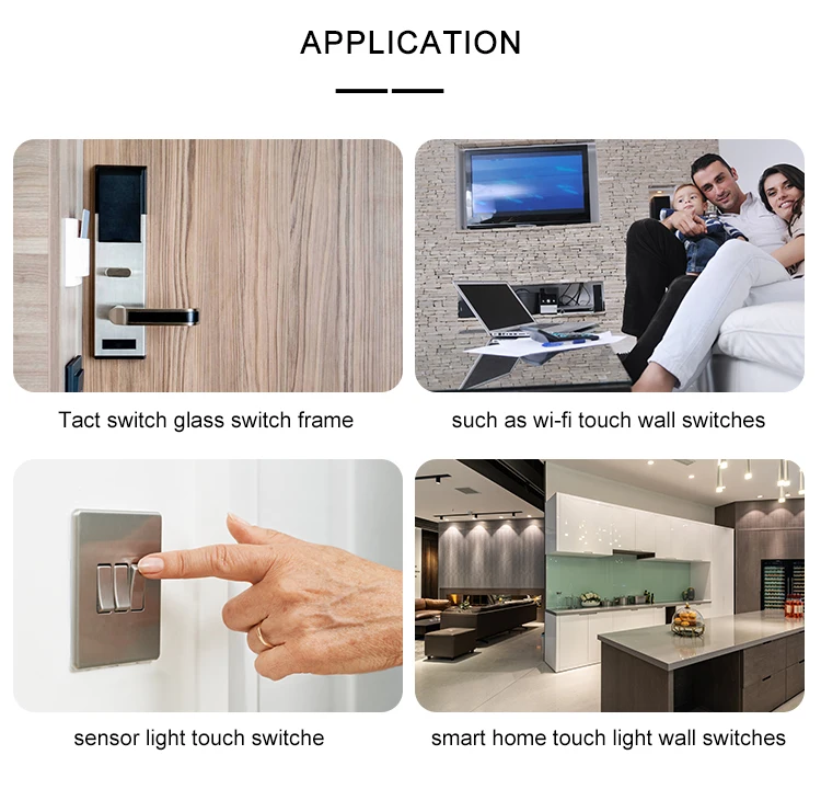 3MM 4MM four-button touch mirror switch, electrical instrument control panel glass