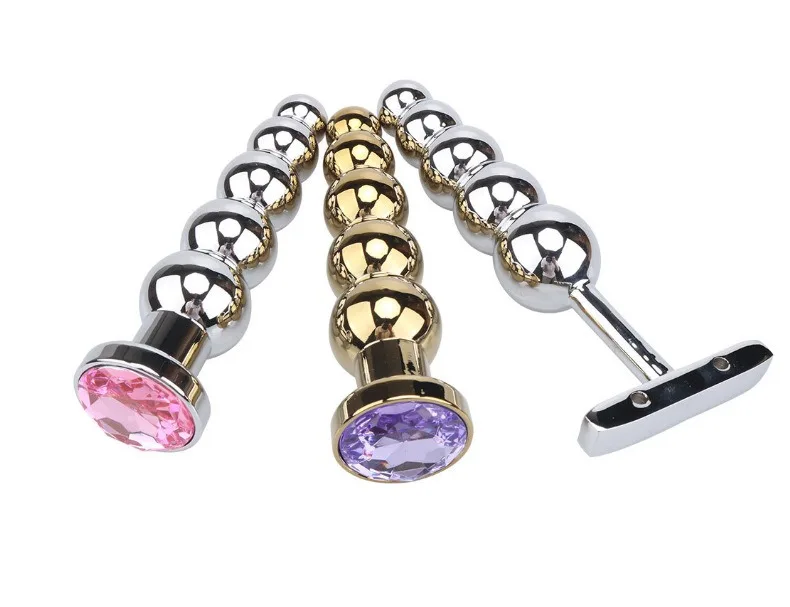 Metal Anal Beads Butt Plug With Balls Stainless Steel Graduated Beads