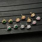Crystal Earrings Earrings Great Quality Gold Plating Large Crystal Diamond Pink Handsome Earrings