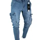 Jeans Pants Men's Jeans Plus Size Jeans Trendy Knee Hole Stretch Zipper Pants