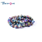 Bestone Colorful Crystal Glass Rondelle Shell Beads For Jewelry Making Wholesale In Stock