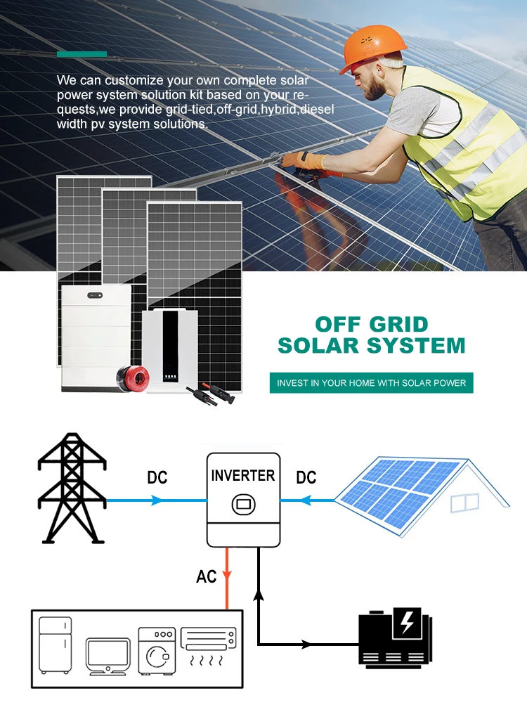 3kw 5kw 10kw Energy Storage System With 182mm Solar Panels Lifepo4