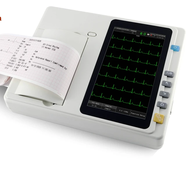 Hotsale ECG EKG macihne   Good Price 7 inch touch  Screen electrocardiograph machine 3 channel  touch screen