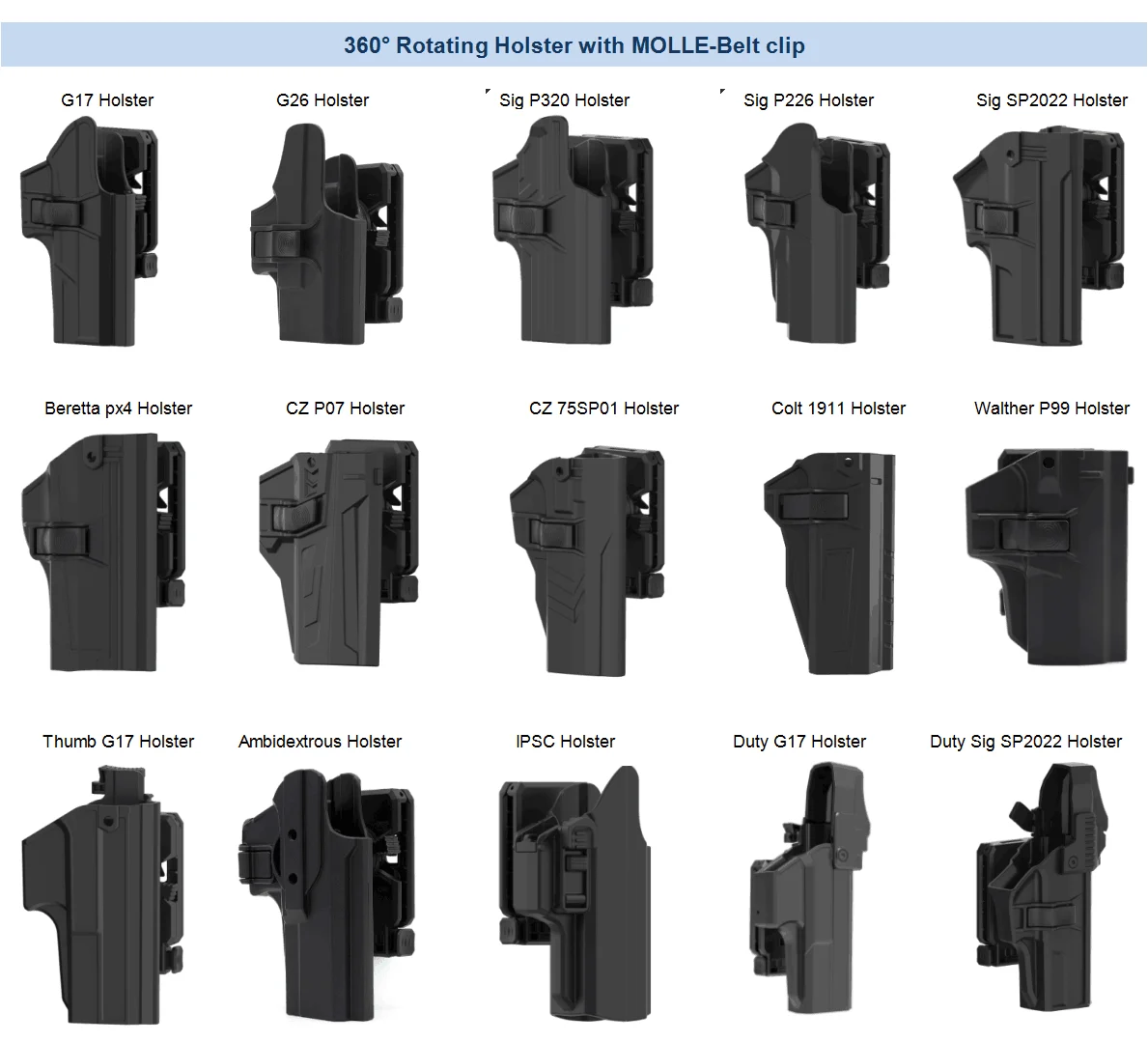 Kntac P320 Gun holster with Two-in-one Belt clip