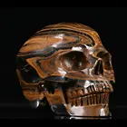 Tiger Stones 5.0 Inch Tiger Iron Eye Skulls Healing Crystals Stones Crystal Trophy For Sale