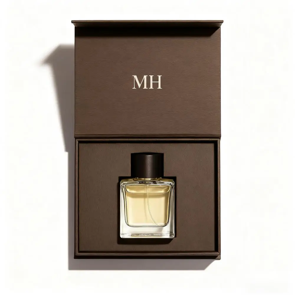 Custom Magnet Lid Box Perfume Packaging Box for Perfume Bottles Set Samples Essential Oil Boxes With Silk Insert details