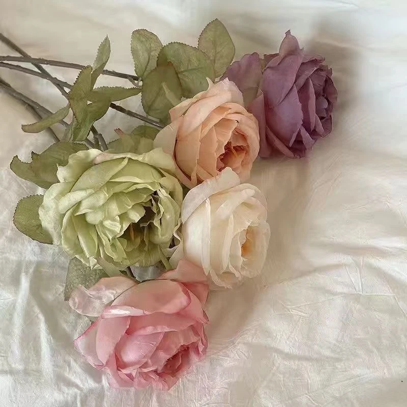 Hot Sell Artificial Single Rose Flowers Wedding Decoration Peony Flower Home Decoration Items