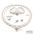 Indian Jewelry 2021 Necklace Heart Xoxo I Love You Indian Wedding Cubic Zirconia Four-piece Bridal Jewelry Set