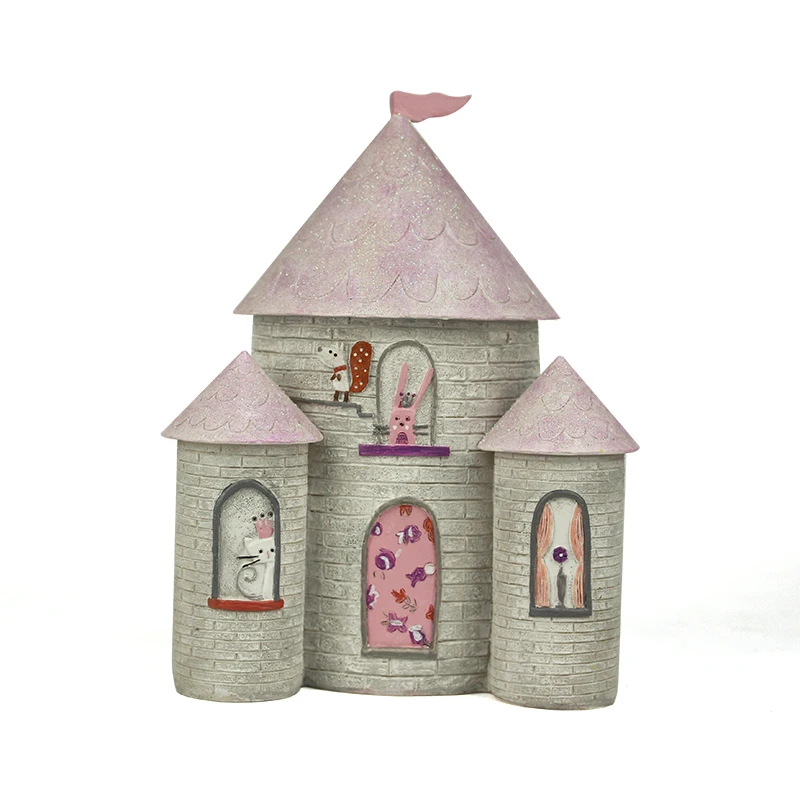 custom Wholesale Resin Children's Birthday Gifts Home Furnishing Articles Cute gift castle money box