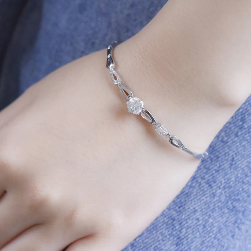 HMOIS custom jewelry 18K gold plated charming vvs 1.0ct moissanite diamond bracelet