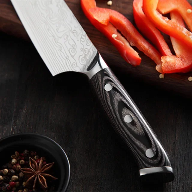 High Quality 3Pcs Cooking Accessories Stainless Steel 8 inch Chef Knife Kitchen Knife Set and Hand Guard with Wood Handle