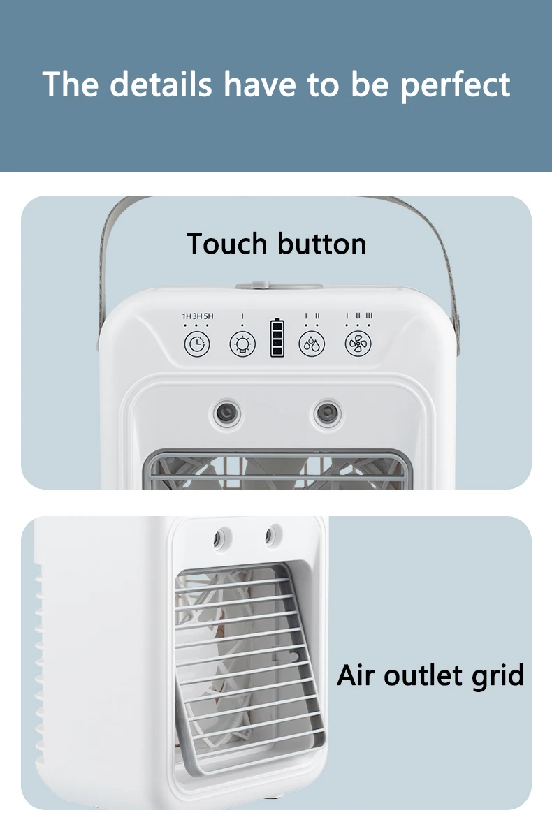 Usb Rechargeable Air Conditioner, Portable, Battery, Plastic - detail 20