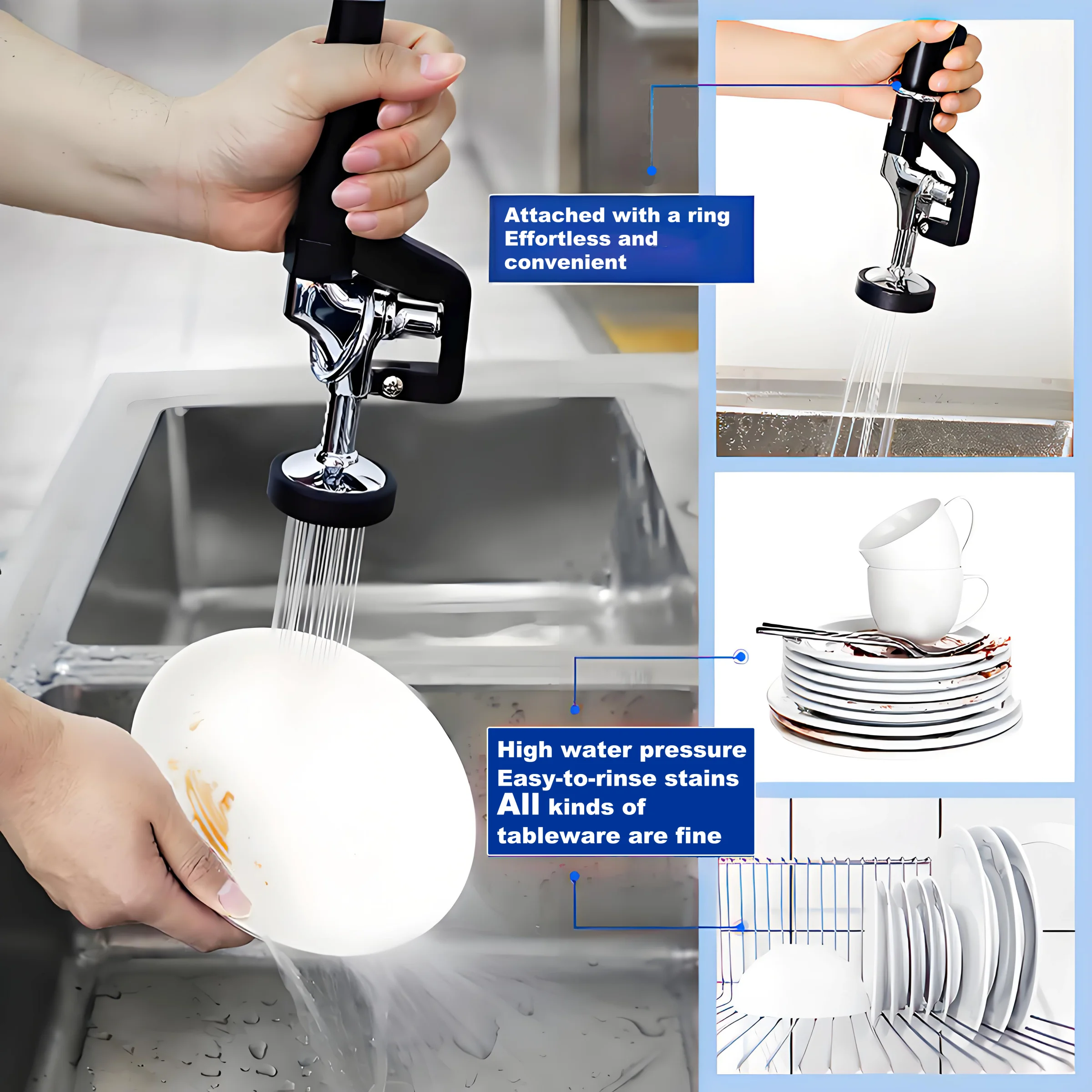 2 Way Rotatable Watersaving Dishwasher Pre Rinse Wels Commercial Pull Down Kitchen Faucet Without Socket details