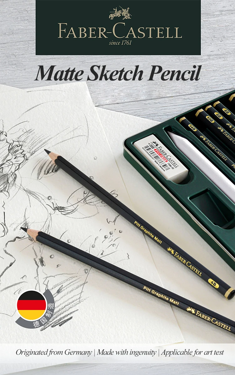Fabercastell Matte Sketch Pencil Art Graphite For Shading Sketch Black