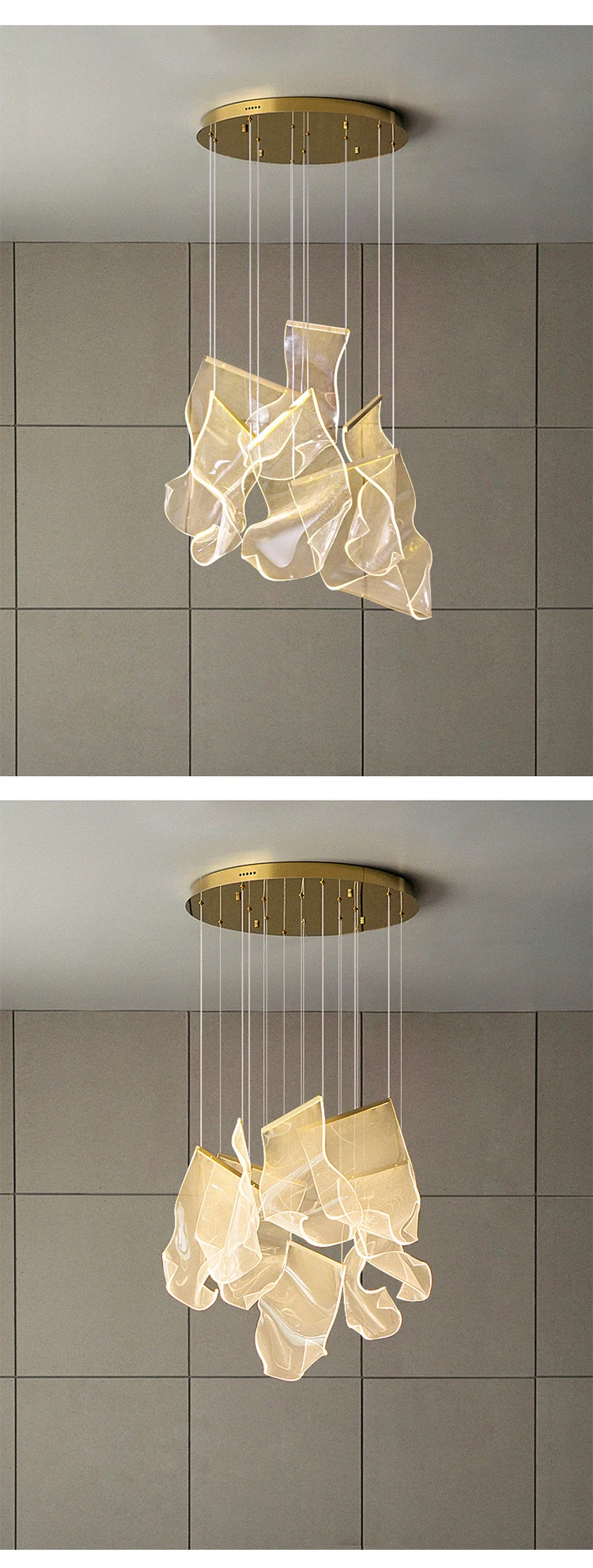 CPL-18 Experienced Custom Hotel Lobby Hall Decoration Lighting Luxury Acrylic LED Pendant Large Project Chandelier supplier