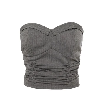 Cool Shoulder Crop Tops Ruffle Summer Casual Street style elegant solid color luxury beach designer premium blouse