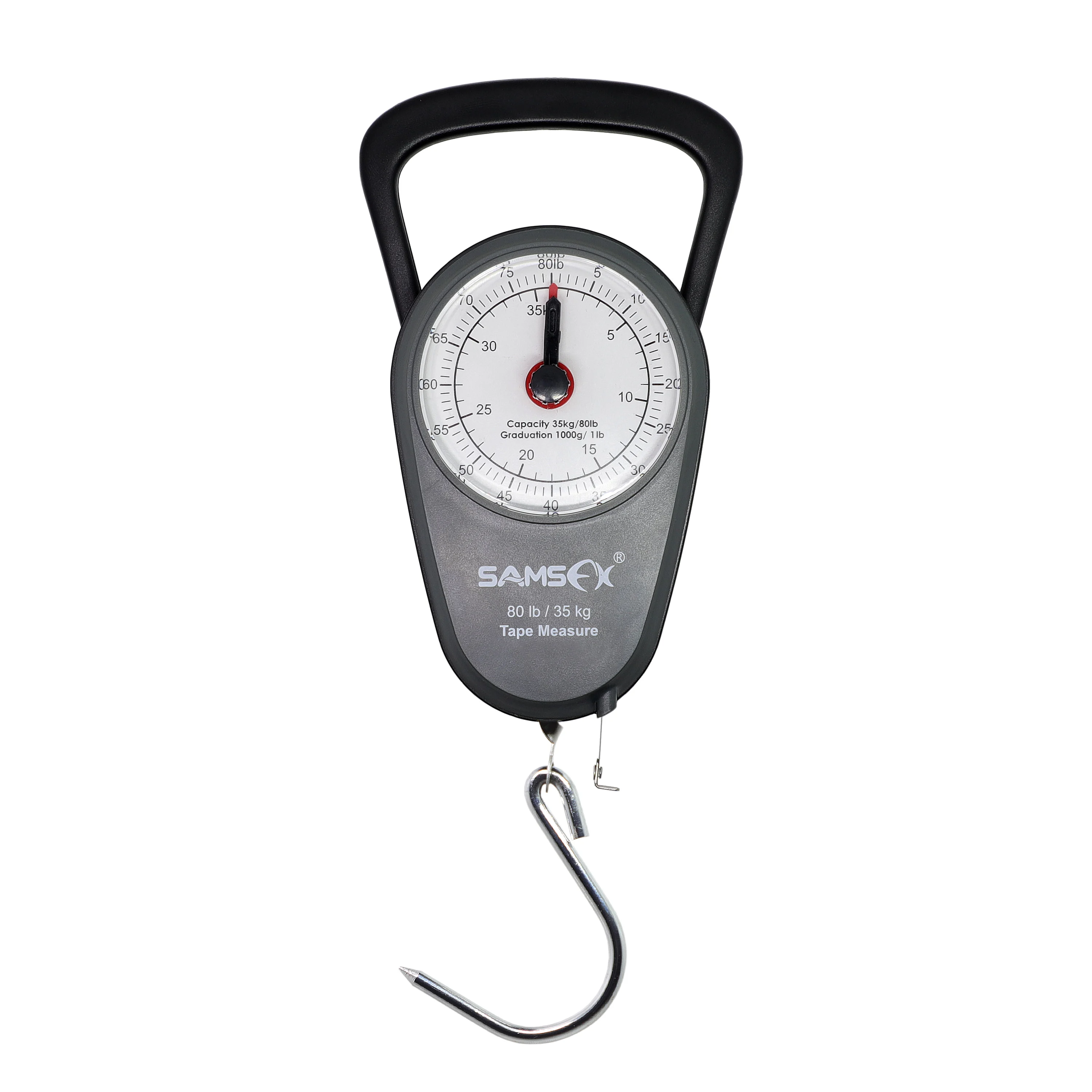 35kg Travel Luggage Scale Fishing Hook Measuring Tape Measure Portable 80lbs