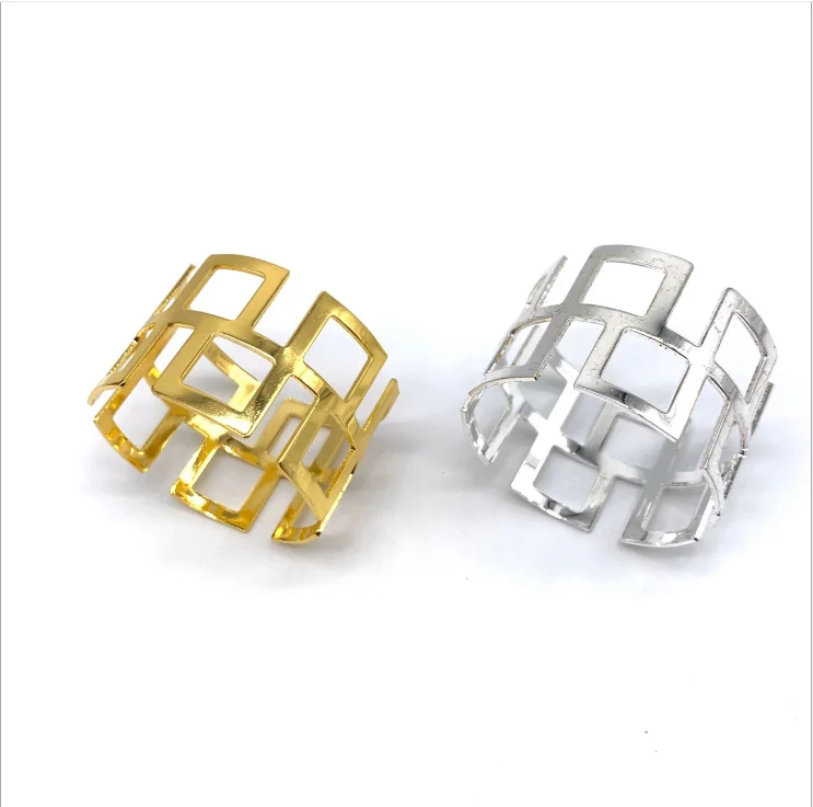 Gold Metal Napkin Rings Wedding Centerpieces Luxury Napkin Buckles for Wedding Hotel Dining Table Decorations
