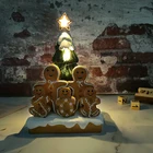 Christmas Lights Resin Christmas Gingerbread Man Ornament With LED Lights