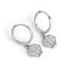 18k Gold Plated Earrings Gemnel Sterling Silver Custom Jewelry 18k Gold Plated Shell Diamond Pendant Hoop Earrings