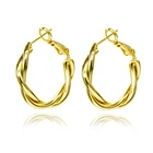 Earring 14k Fashion Trend 2021 Hoop Earring 14K 18K Gold Twisted Circle Cross Huggies Earring