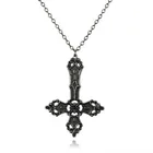 Charm Black Inverted Cross Necklace Satanic Crucifix Witchy Pendant Charm Witchy Punk Rock Statement Jewelry Women Gift