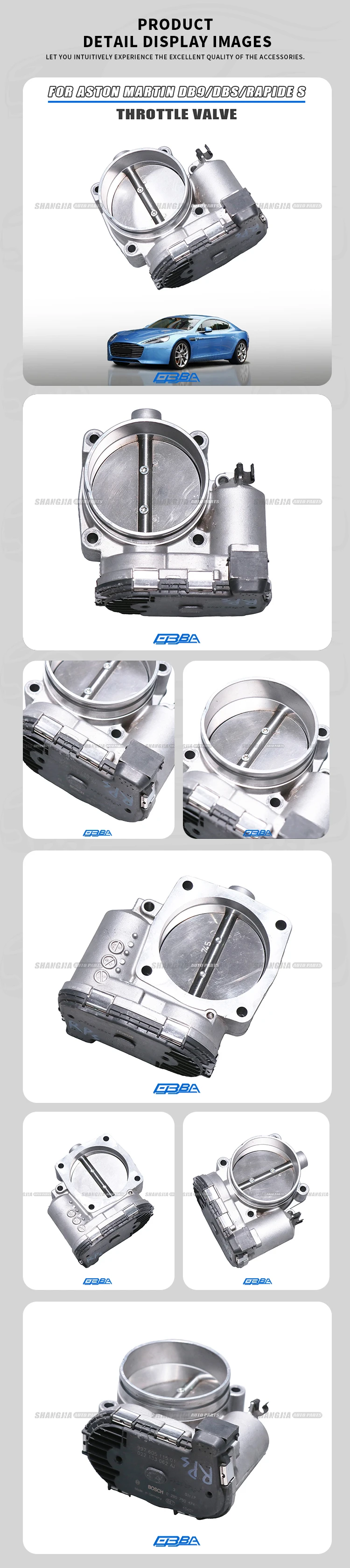 Car Accessories Aluminium Throttle Valve For Aston Martin Rapide S DB9 Vanquish 2013-2017 Easy Installation CD339E926BA Throttle manufacture