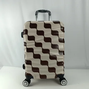 Full Printing Cabin Size Suitcase Zip Case Trolley On Wheels ABS PC Carry On baggage  Trolley Travelling Carry-On Valises