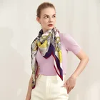 Designer Silk Designer Luxury Digital Printing 110x110cm Square Custom Silk Scarfs Women Neck Scarf Bandana