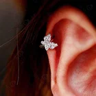 Fashion Pave Earrings Earrings Gemnel Fashion Jewelry Pave White Zircon Butterfly Tiny Cartilage Piercing Huggie Earrings