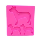 Family Resin Mold Keychain DIY Epoxy Resin Mold Shiny Animal Keychain Mold Silicone Dog Family Mold