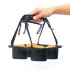 Plastic Tray 4 New Design Plastic Milktea Cup Holder Tray Juice Food Carrier With 4 Compartment