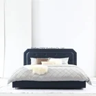 Leather Bed China Suppliers Promotion Genuine Leather Minimalism Modern Storage King Size Bedroom Leather Bed