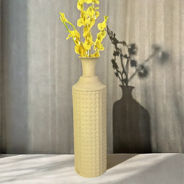 Modern Nordic Style round Metal Floor Vase Matt Glaze Decorative Bottle with French Country Design