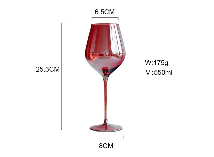 Handblown Colored Wine Glasses Set Of 6 Stemmed Multicolor Glass