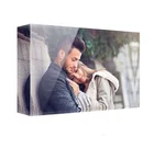 Cube Acrylic Display With Logo Clear Solid Acrylic Photo Blocks Frame