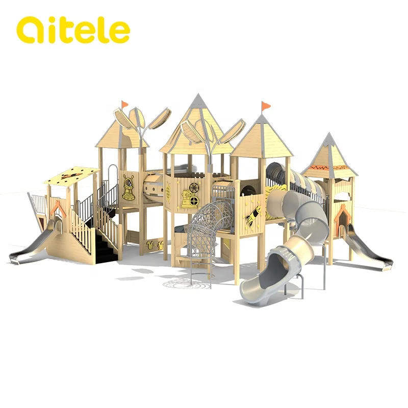 wooden commercial playground equipment