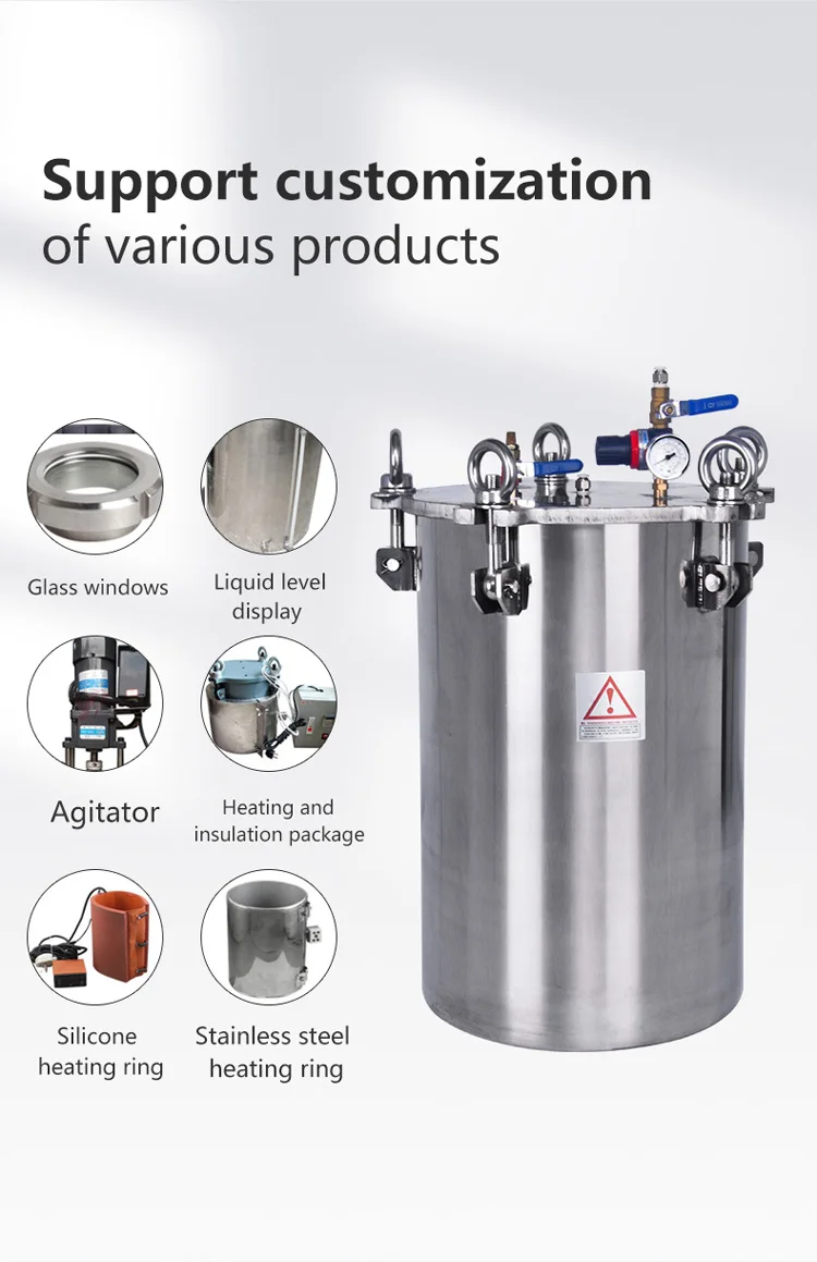 L Pressure Vessel Stainless Steel Tank With Motor Automatic Mixing