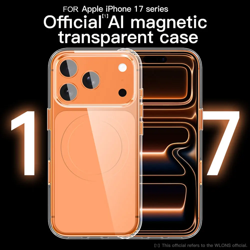 product laudtec clear shockproof mobile phone cover magnetic case tpupc simple business back for iphone air 17 16 plus pro max sjk1111-4