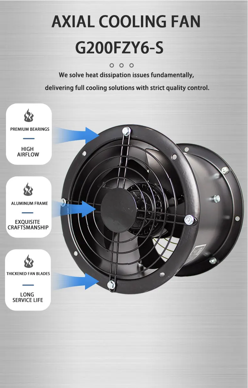 Metal Duct Fans, 220V, 1098 CFM - detail 2
