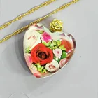 Pendant Charm Luxury Red Rose Pendant Exquisite Valentine's Day Gift Heart-shaped Rose Necklace