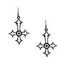 Stud Black Earring Ear Chain Exhibitors Christian Backs Stud Cc Dangle Black Art Tear Drop Ice Lolly Earrings