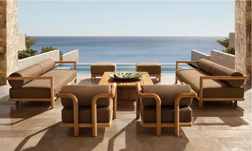 Customized service sofa sectional garden sofas Teak outdoor garden furniture patio sofa set outdoors furniture coffee table
