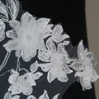 Bridal 3D Wedding Fabric White Lace Fabric Embroidery Beaded Bridal